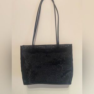 Black Floral Sheer Purse